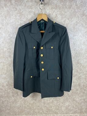Vtg Men's Military 37R Army Green 4-Button Coat Uniform Jacket